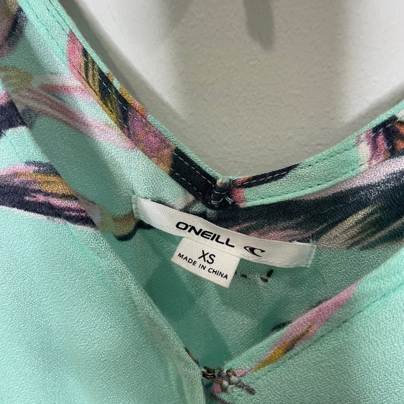 O’Neill Floral Turquoise V-Neck Dress with Pockets - Picture 7 of 8